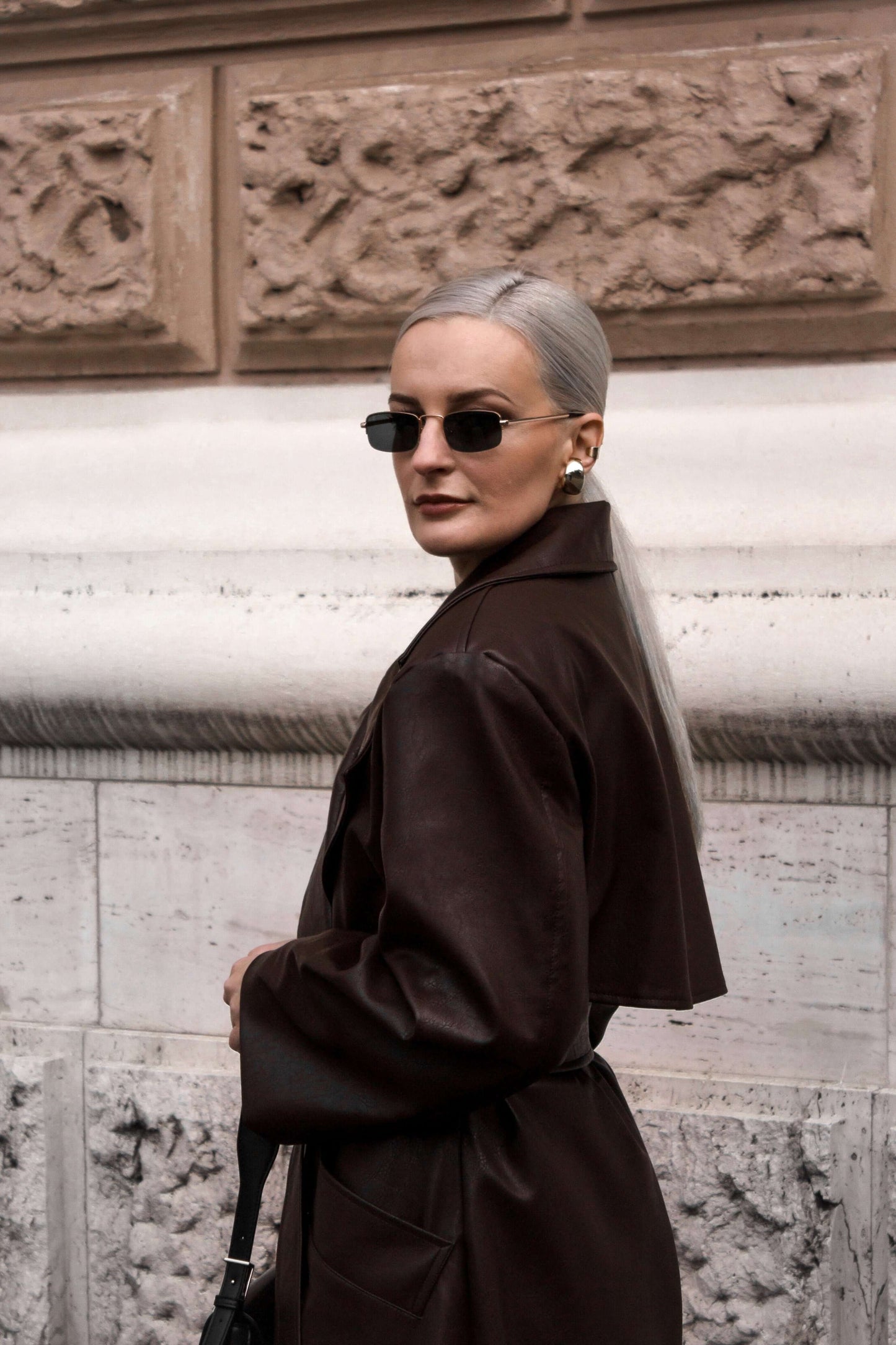 PREMIUM LEATHERETTE OVERSIZED COAT