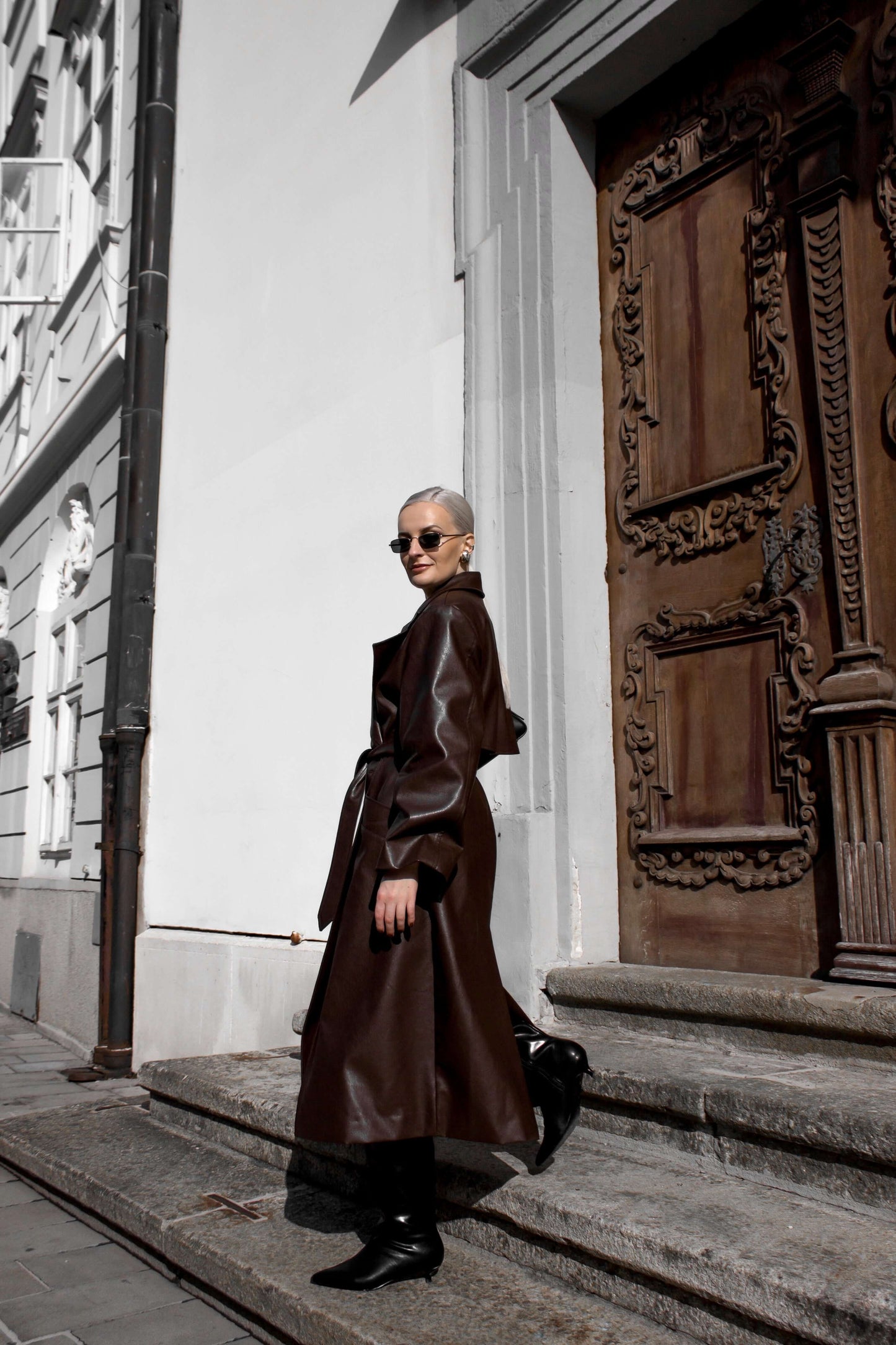 PREMIUM LEATHERETTE OVERSIZED COAT