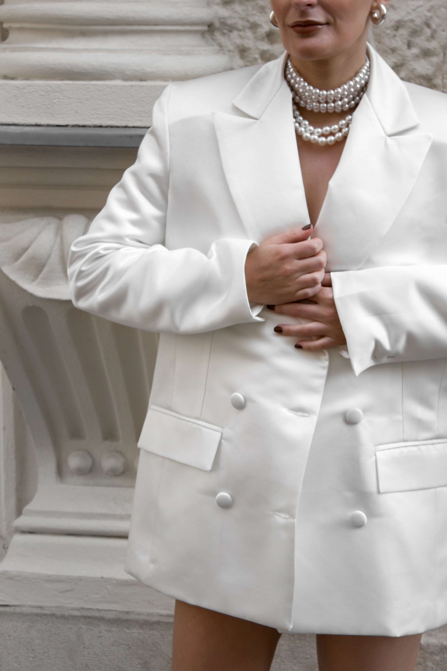OVERSIZED SATIN DOUBLE-BREASTED JACKET